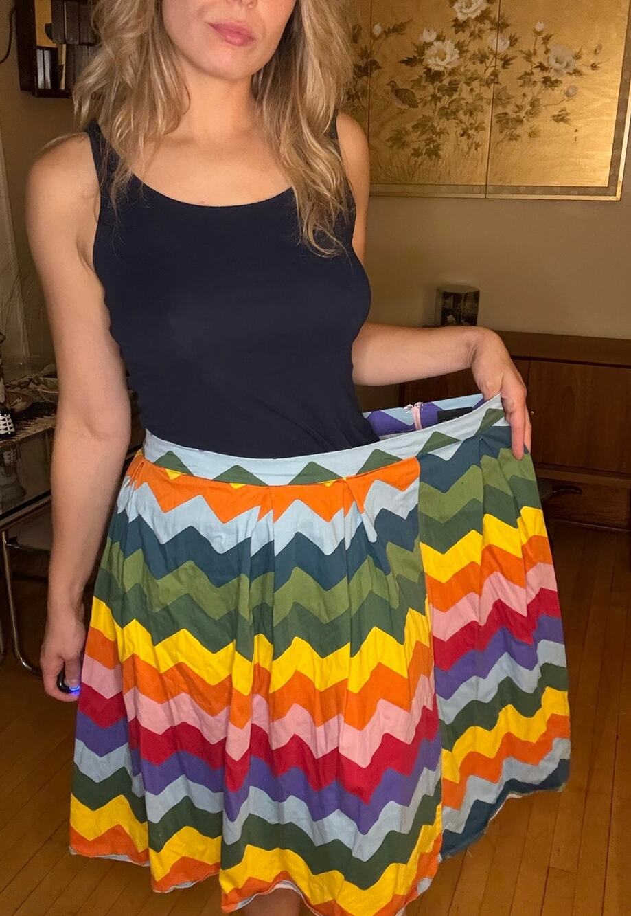 Modcloth Collectif Skirt 6XL Rainbow Disney Teacher Frizzle Whimsy Twee Bright
